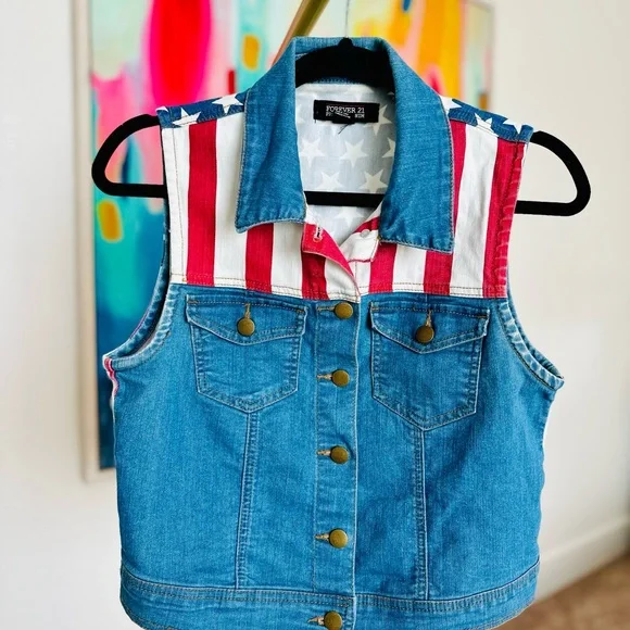 ❇️ SALE ❇️ Forever 21 Americana Vest - Picture 4 of 5